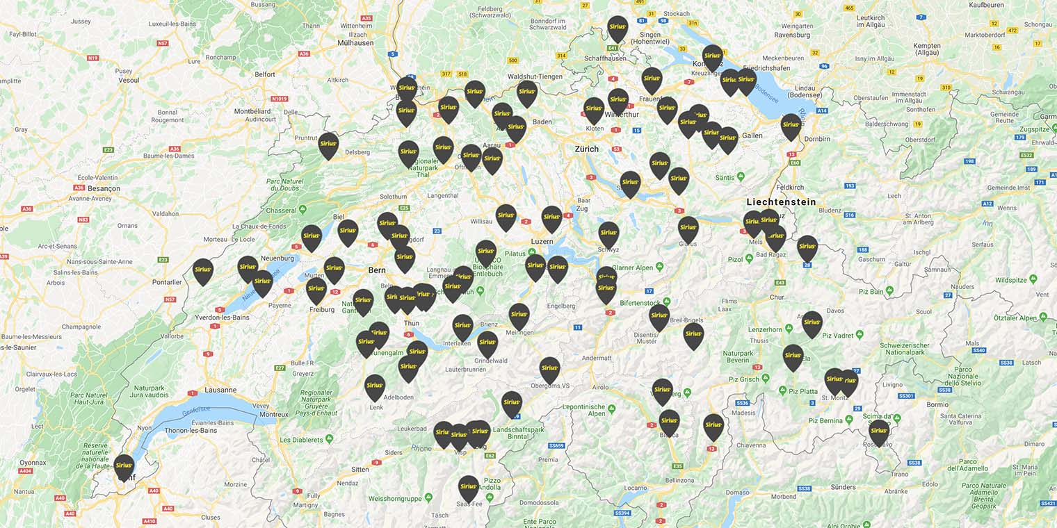 Google Maps Kartenausschnitt Sirius Eschbal AG